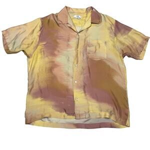 $410 CMMN SWDN Silk Woven Duncan Shirt Men's 52 23x27 Button Up Gradiant
